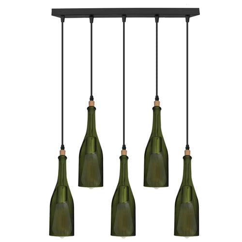 Industrial Wine Bottle Cluster Pendant Light 5 Head E27~2205