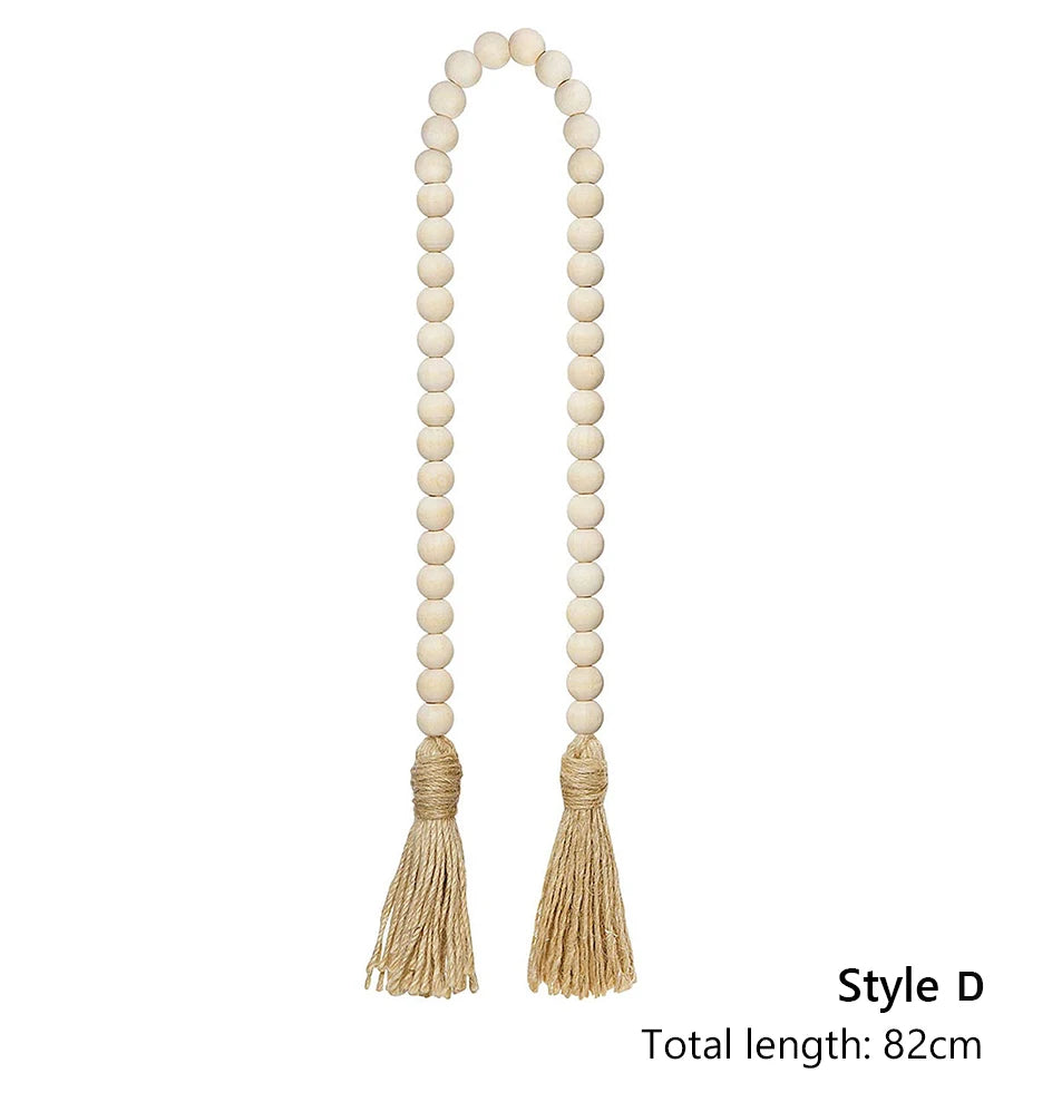 Wood Bead Tassel Garland