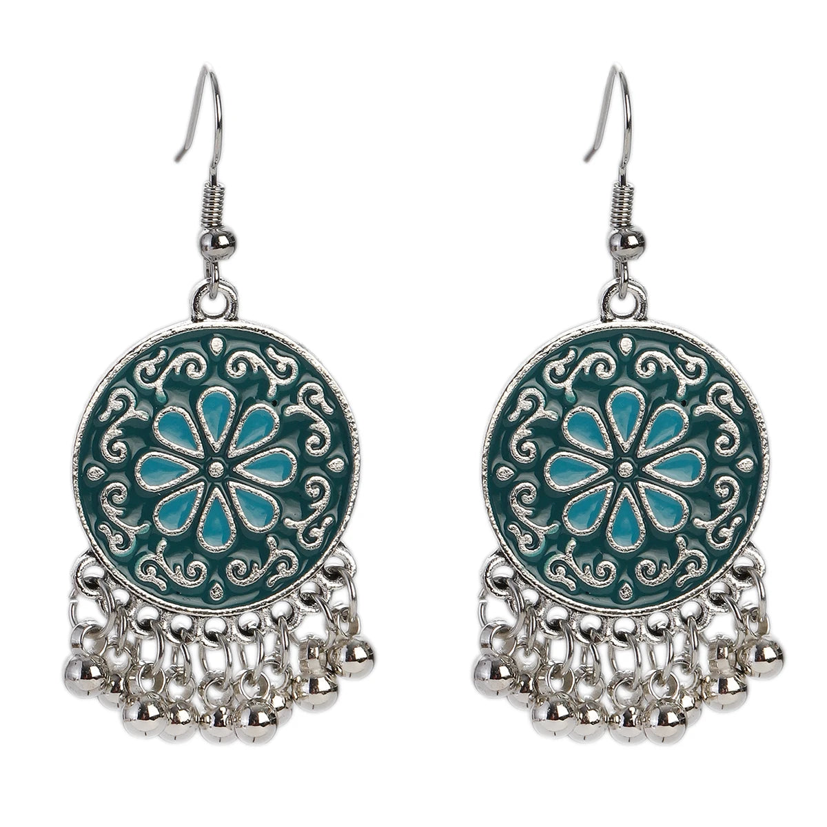 Floral Tassel Drop Earrings
