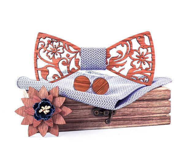 Wooden Bow Tie Set