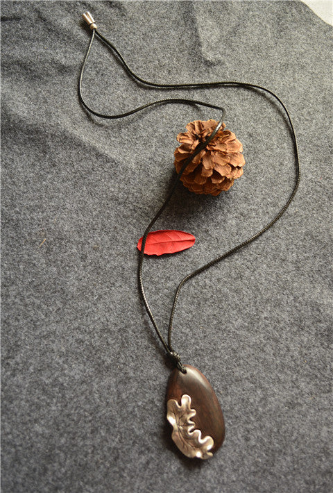 Sandalwood and Silver Necklace