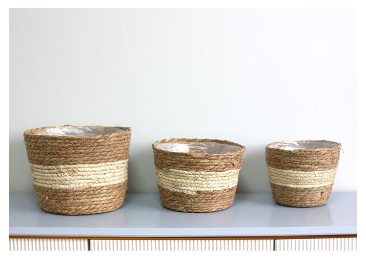 Woven Grass Planter Basket
