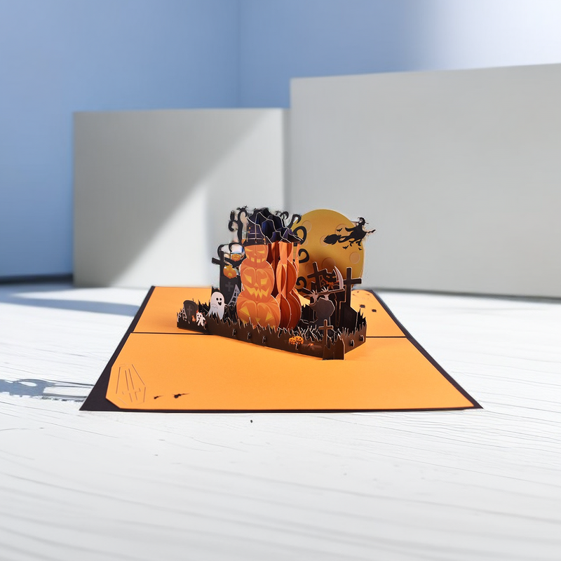 3D Halloween Pumpkin Greeting Card