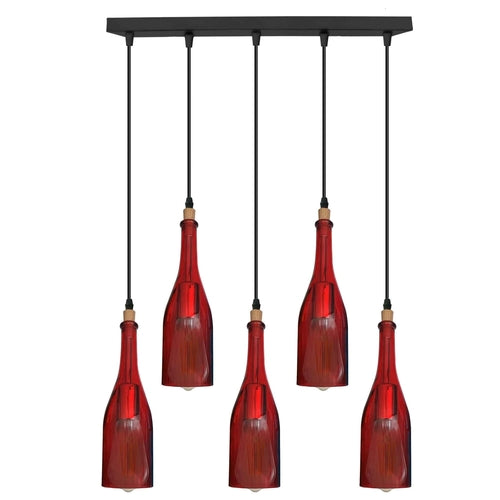 Industrial Wine Bottle Cluster Pendant Light 5 Head E27~2205