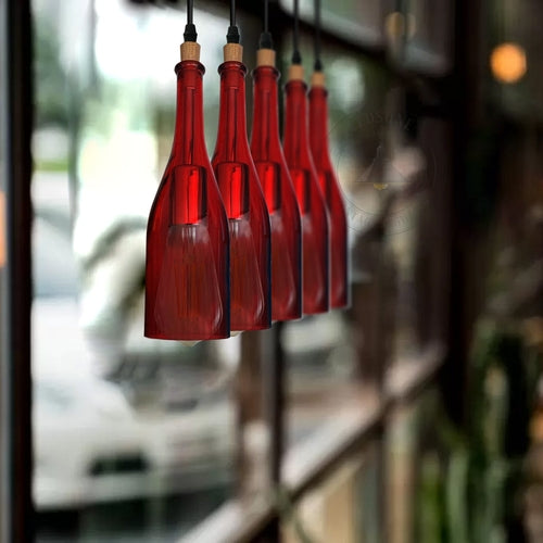 Industrial Wine Bottle Cluster Pendant Light 5 Head E27~2205
