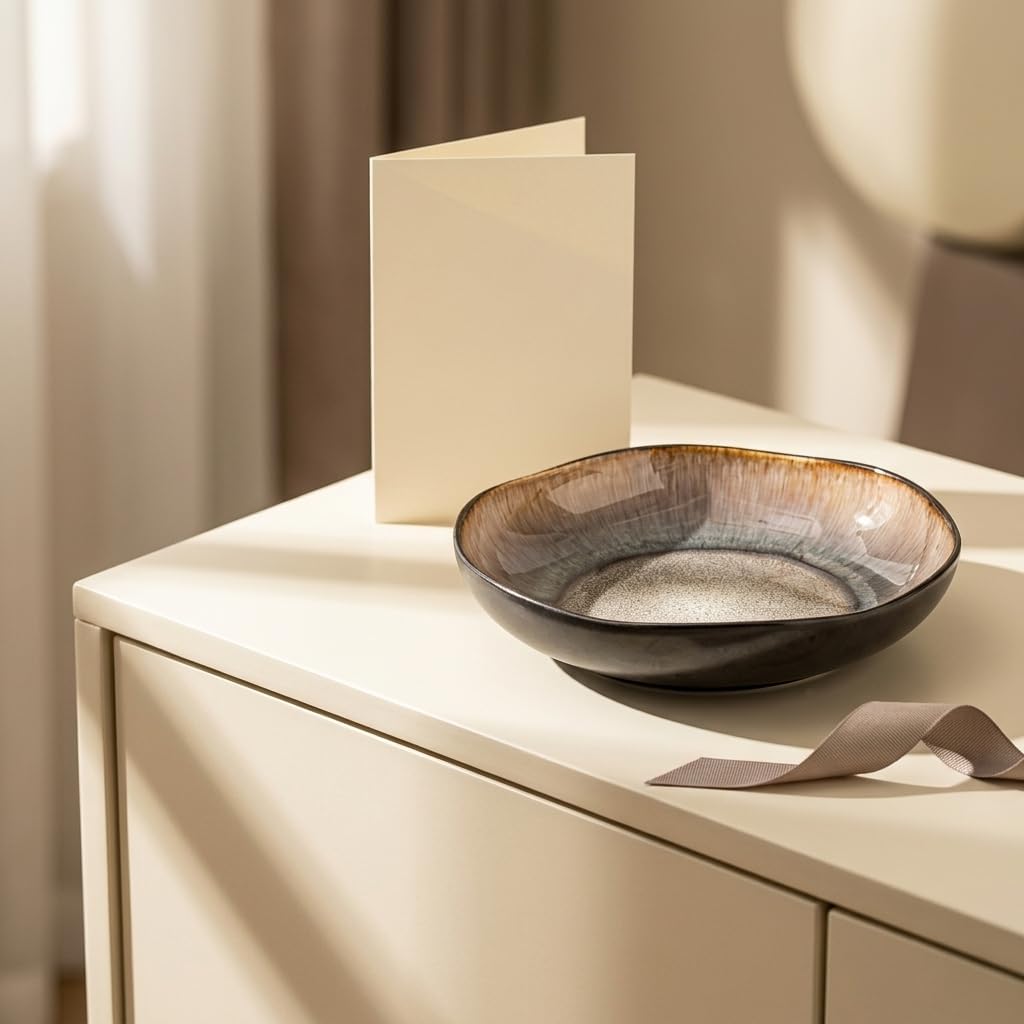 Decorative Ceramic Bowl Tray with Reactive Glaze