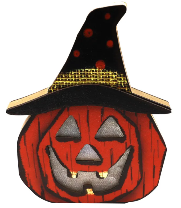 Wooden Pumpkin Lamp