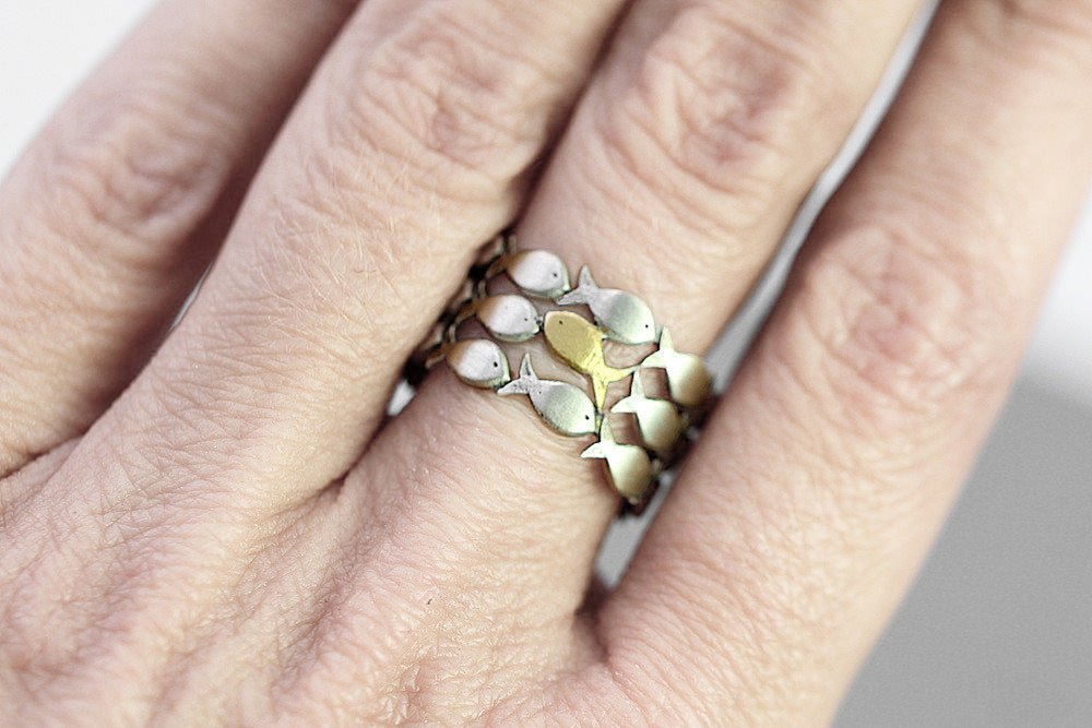 Two-Tone Fish Shaped Ring