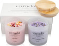 Aromatherapy Soy Candle Gift Set with Healing Crystals and Dried Flowers