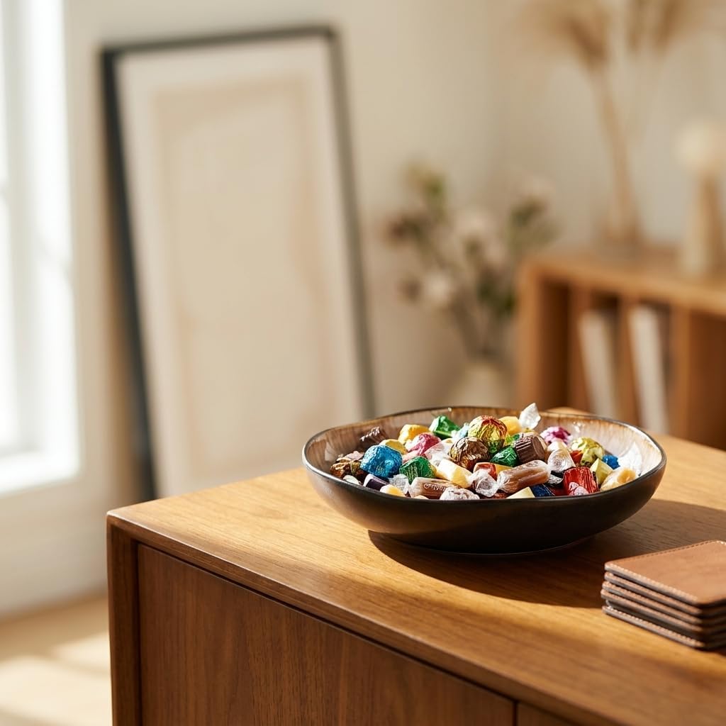 Decorative Ceramic Bowl Tray with Reactive Glaze