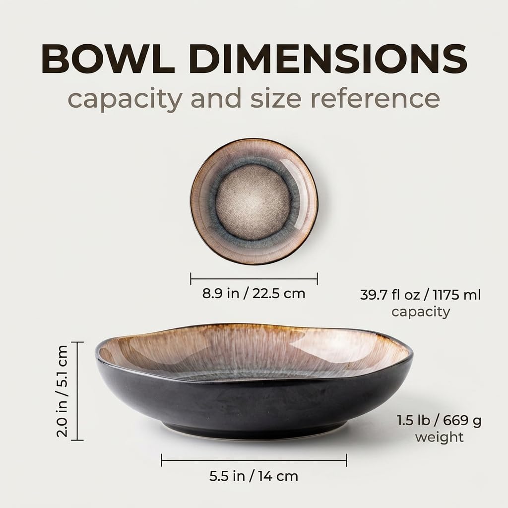 Decorative Ceramic Bowl Tray with Reactive Glaze
