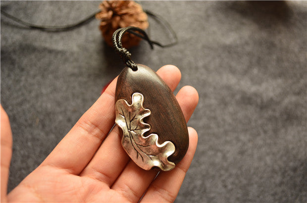 Sandalwood and Silver Necklace