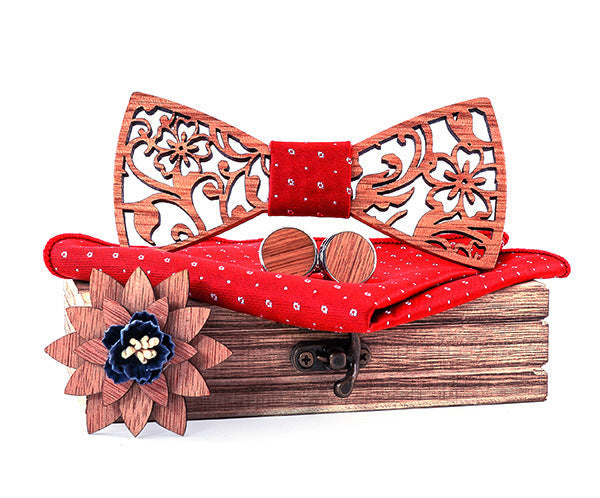 Wooden Bow Tie Set