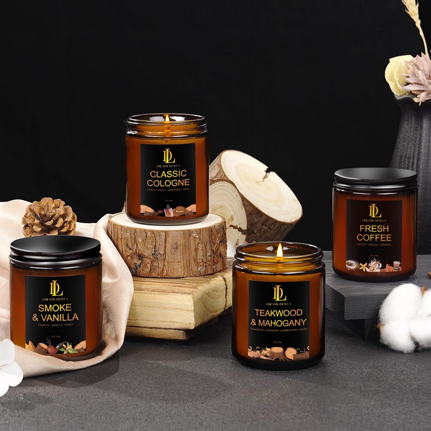 Fall Candles Set, 4 of 28oz Soy Wax Scented Candle