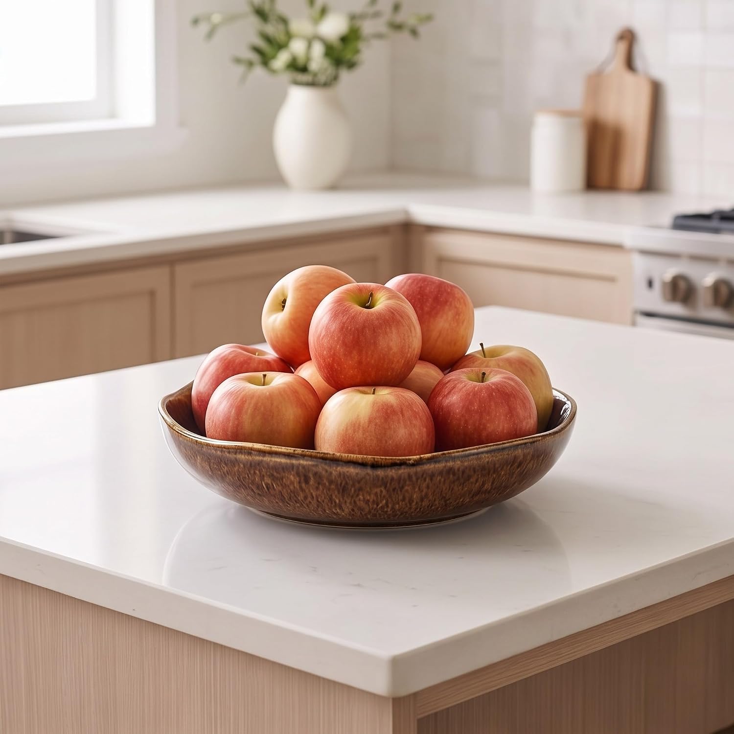 Decorative Ceramic Bowl Tray with Reactive Glaze