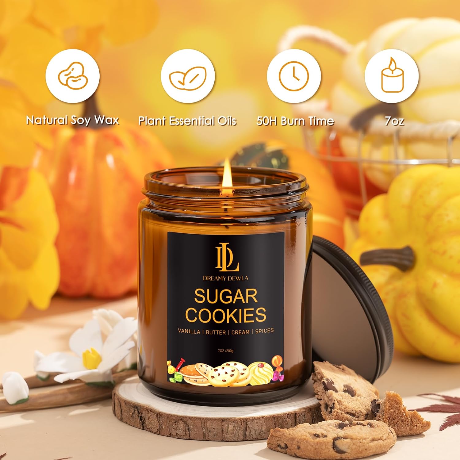 Fall Candles Set, 4 of 28oz Soy Wax Scented Candle