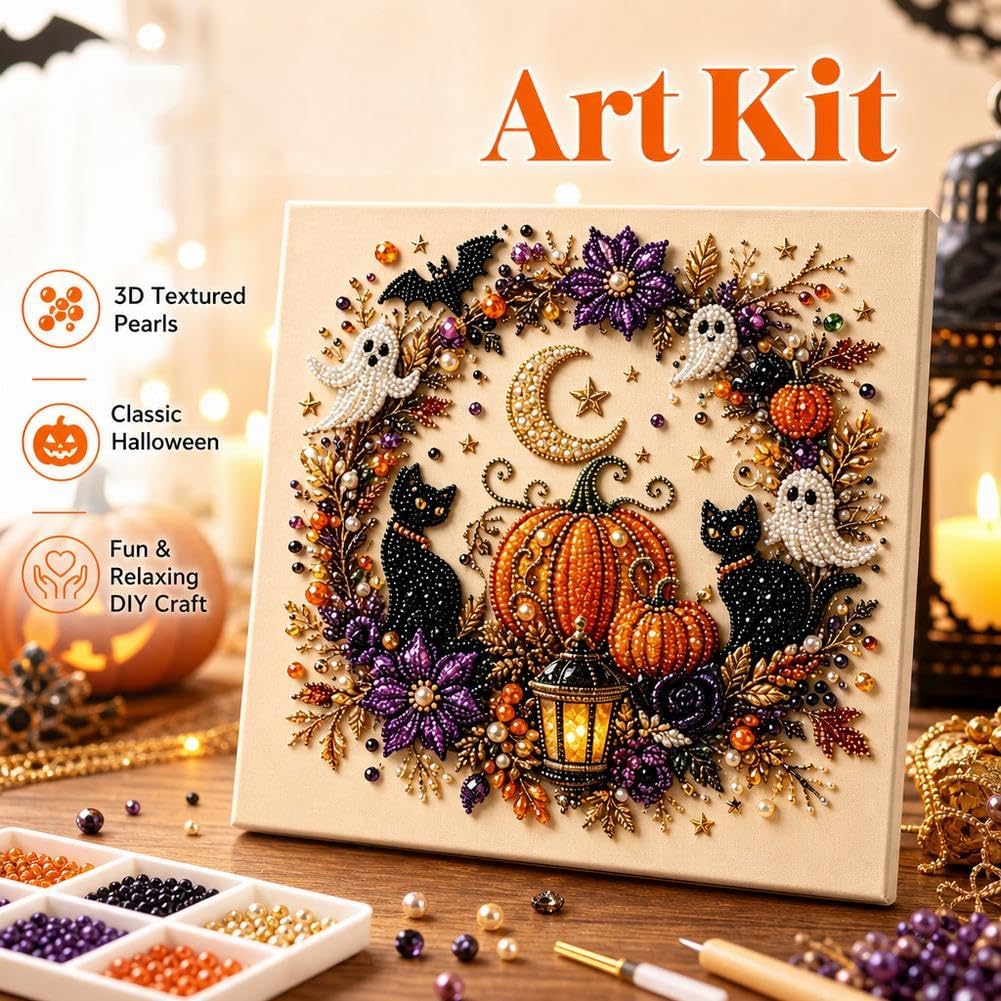 Halloween Ghost Pearl Art DIY Kit