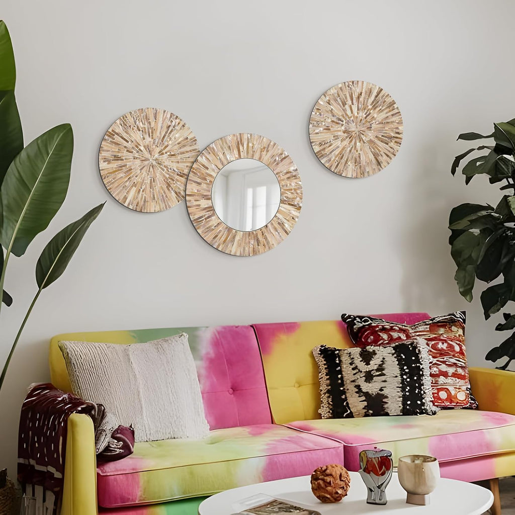 Handmade Mother of Pearl Coastal Wall Plates Art Decoration