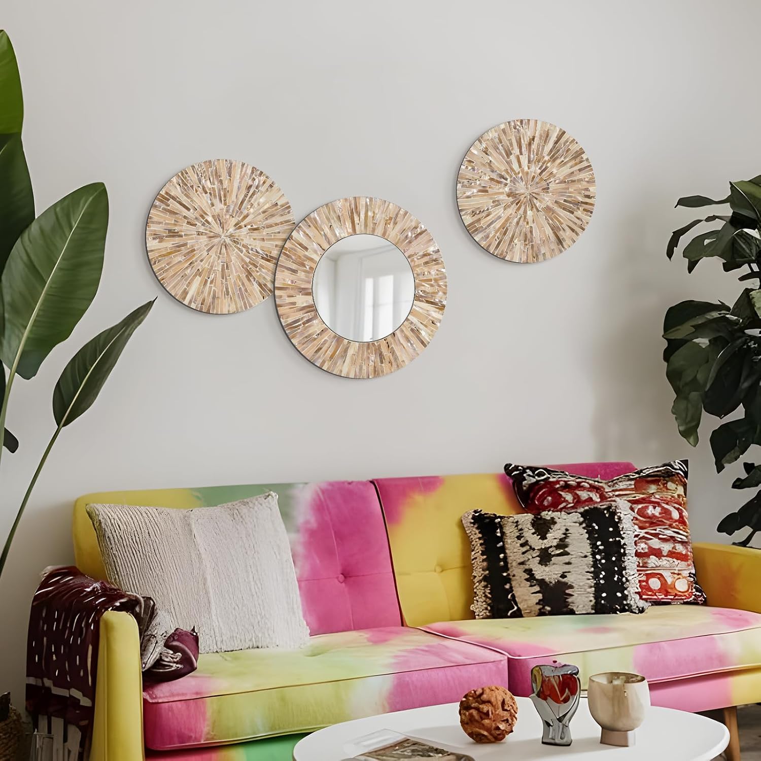 Handmade Mother of Pearl Coastal Wall Plates Art Decoration