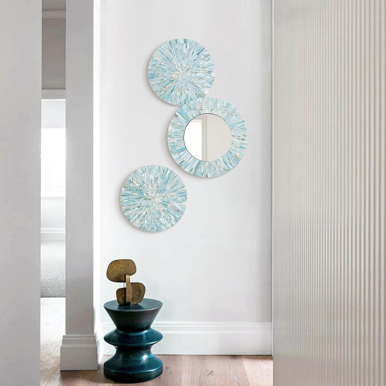 Handmade Mother of Pearl Coastal Wall Plates Art Decoration
