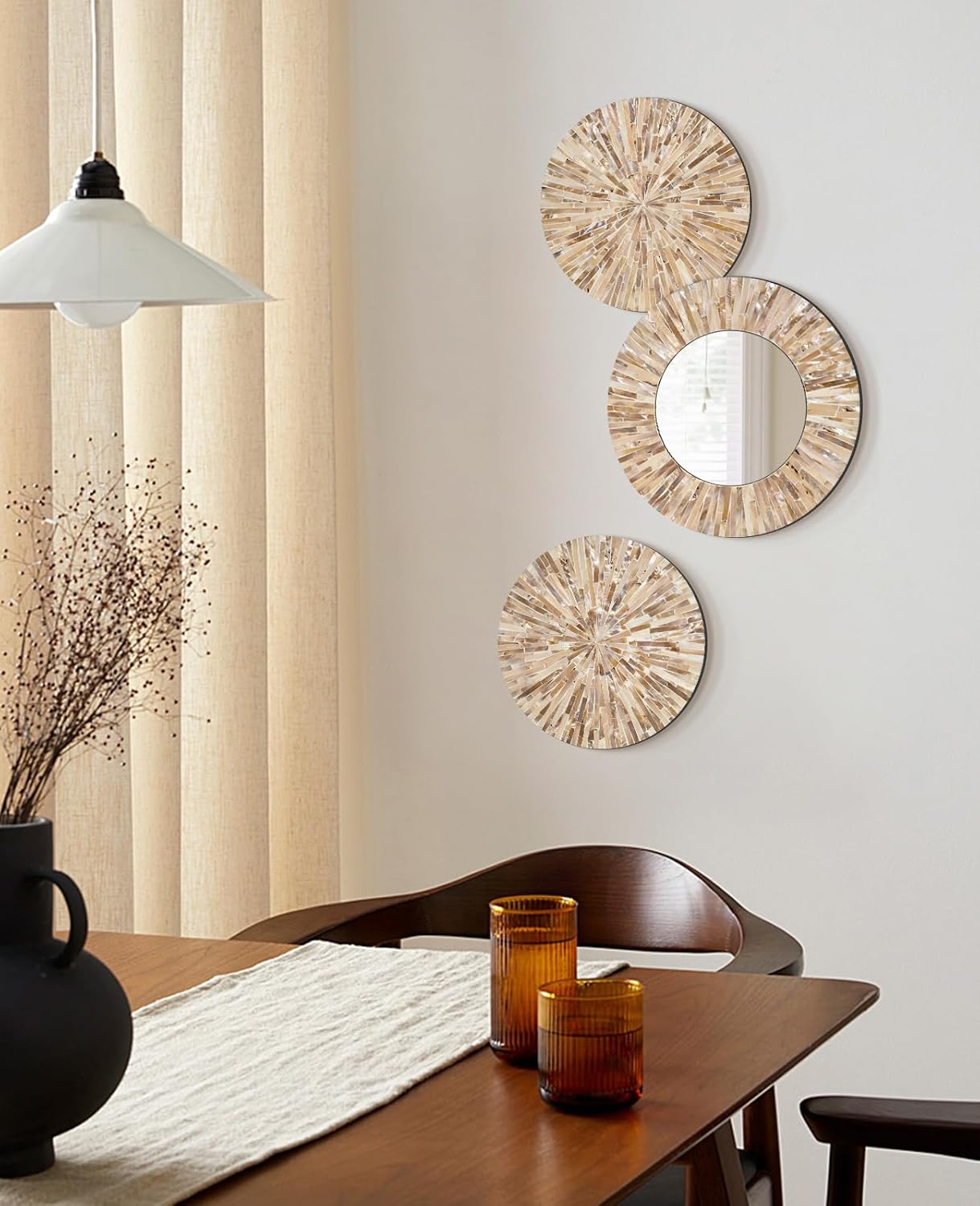Handmade Mother of Pearl Coastal Wall Plates Art Decoration
