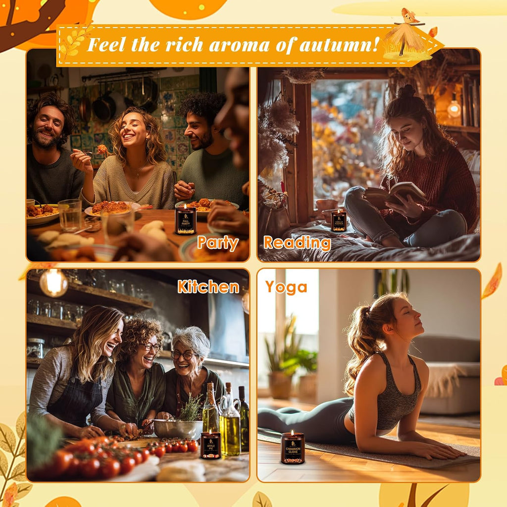 Fall Candles Set, 4 of 28oz Soy Wax Scented Candle