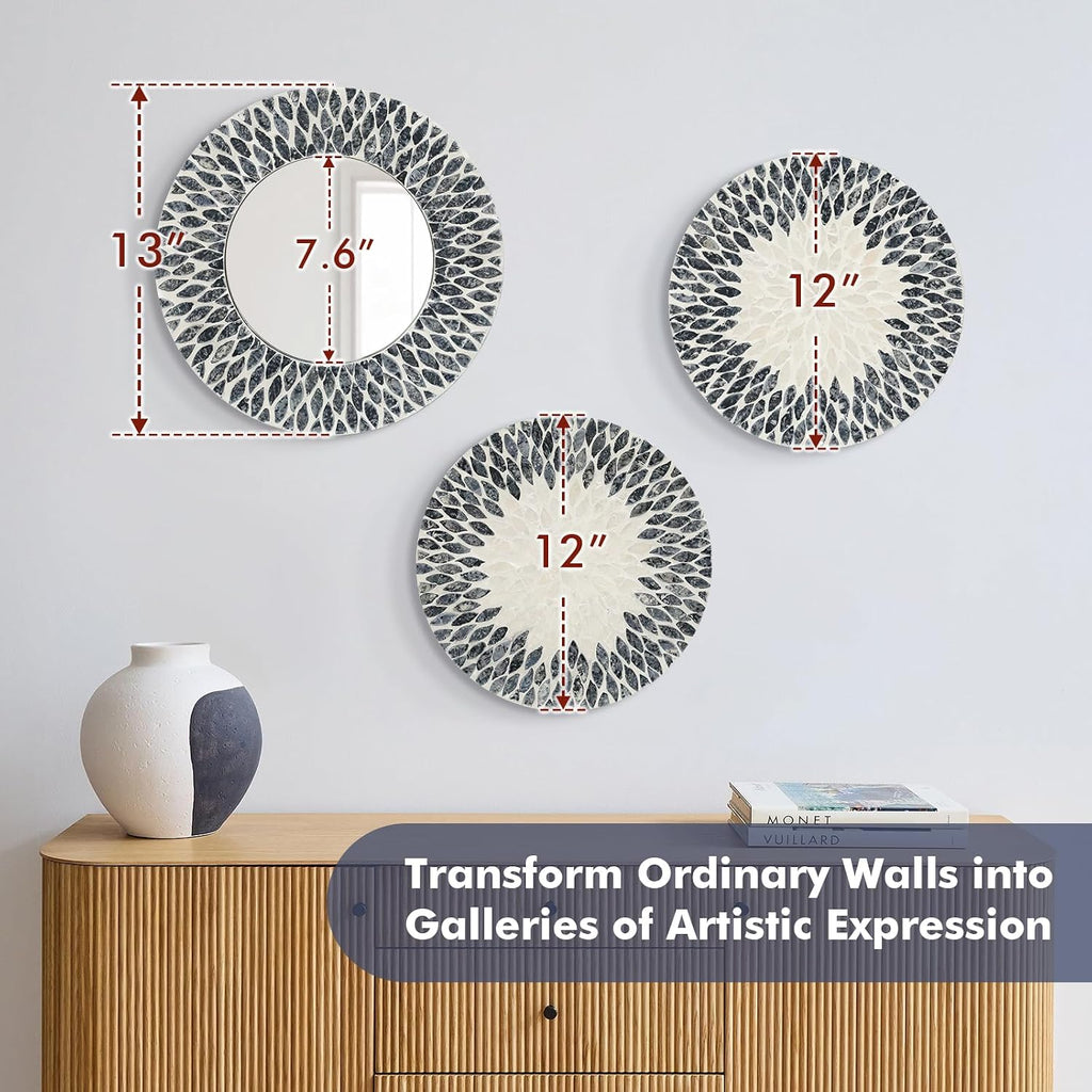 Handmade Mother of Pearl Coastal Wall Plates Art Decoration
