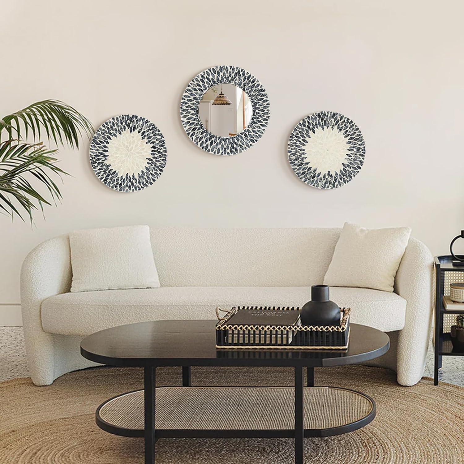 Handmade Mother of Pearl Coastal Wall Plates Art Decoration