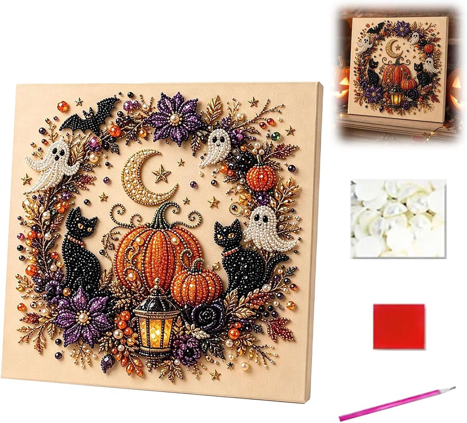 Halloween Ghost Pearl Art DIY Kit