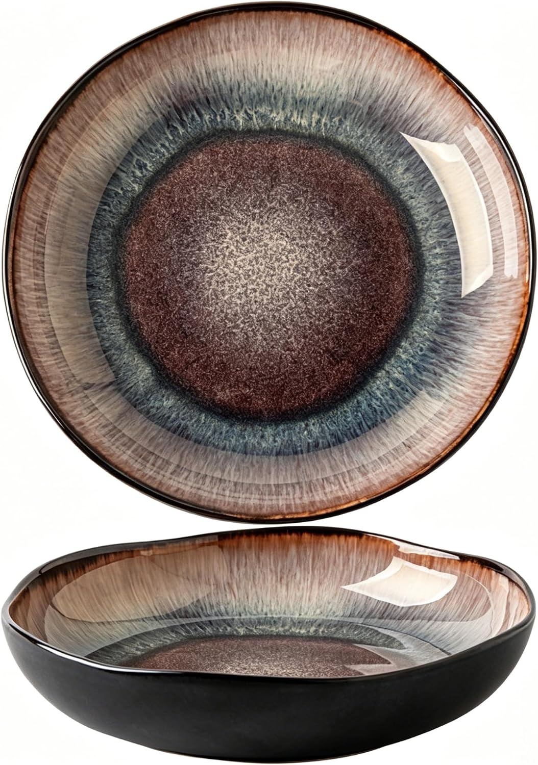 Decorative Ceramic Bowl Tray with Reactive Glaze