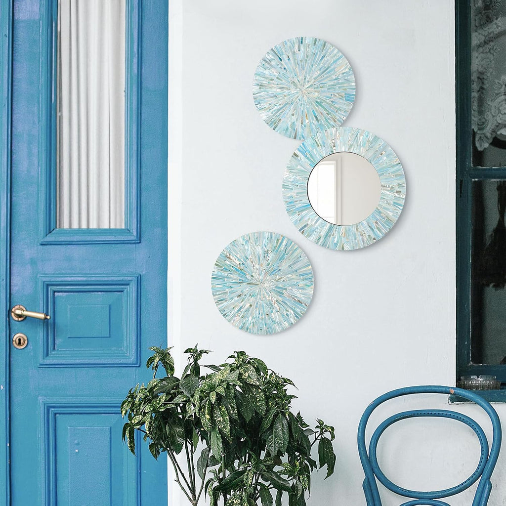 Handmade Mother of Pearl Coastal Wall Plates Art Decoration