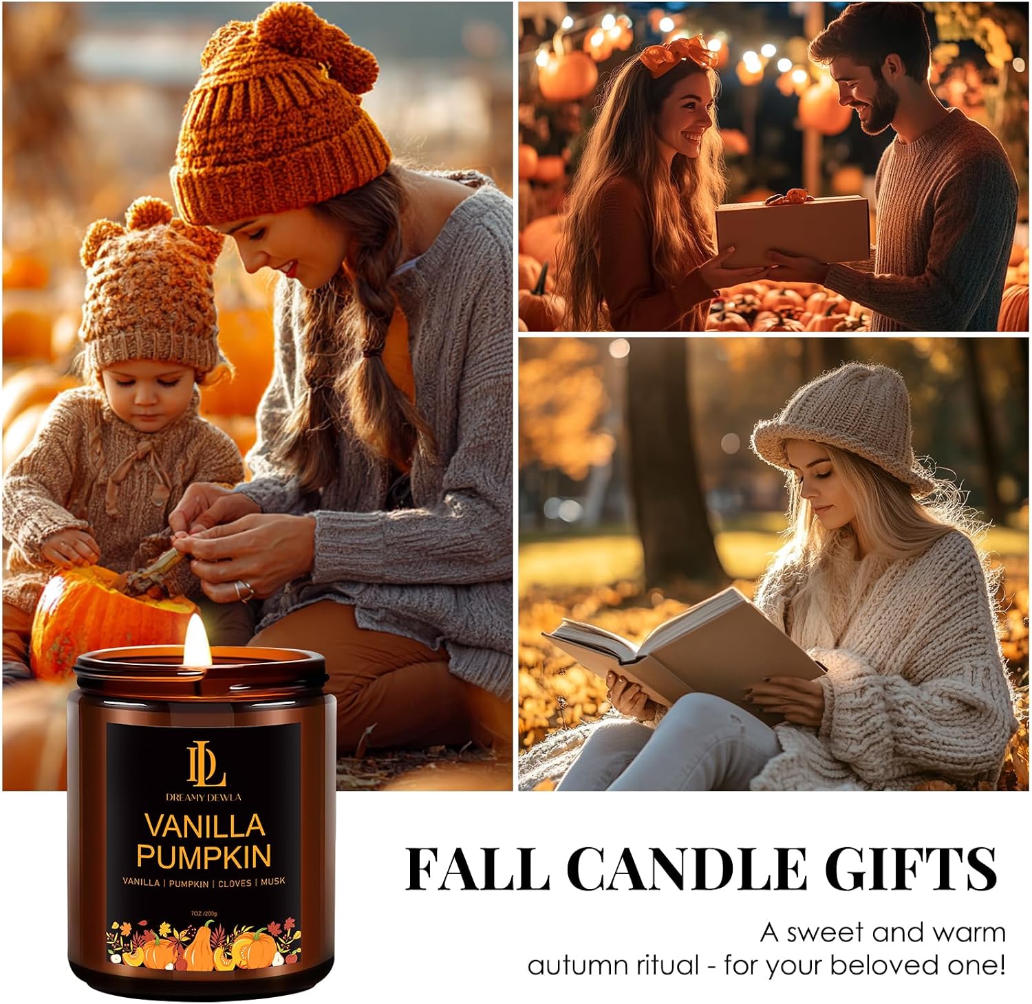 Fall Candles Set, 4 of 28oz Soy Wax Scented Candle