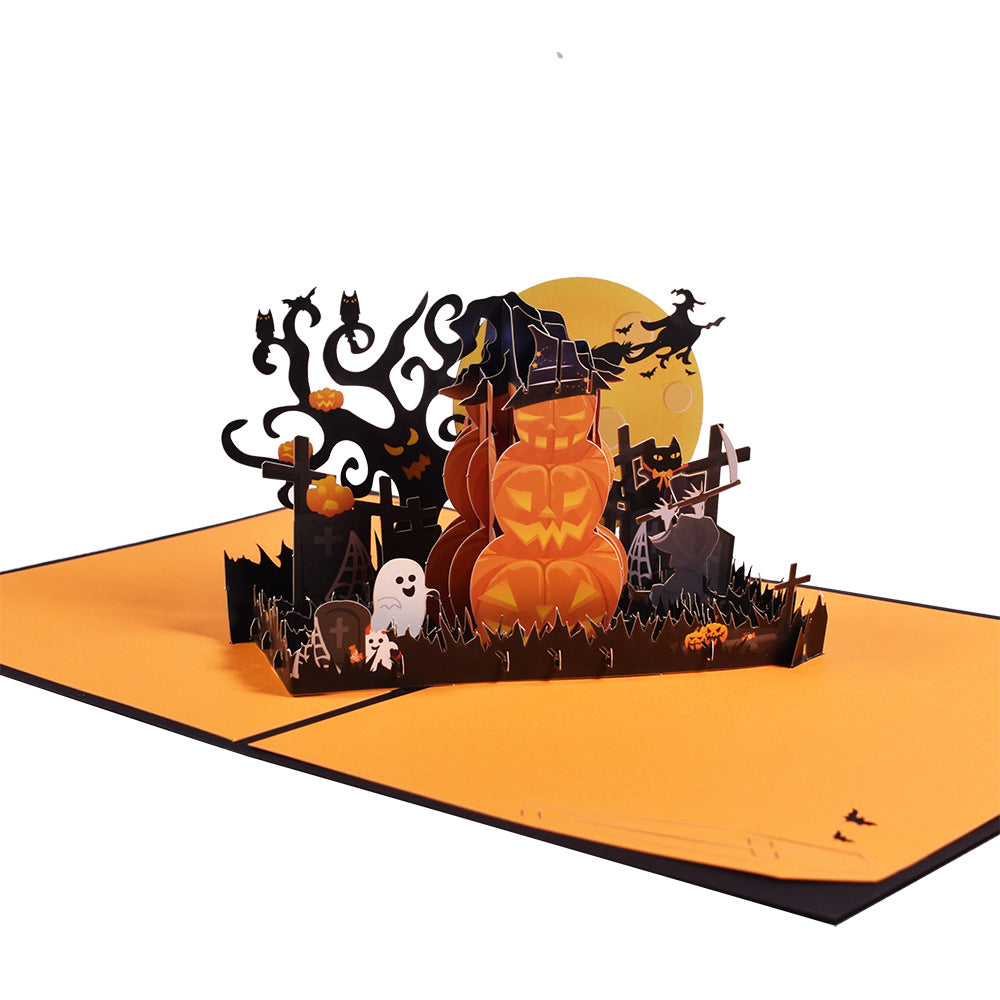 3D Halloween Pumpkin Greeting Card
