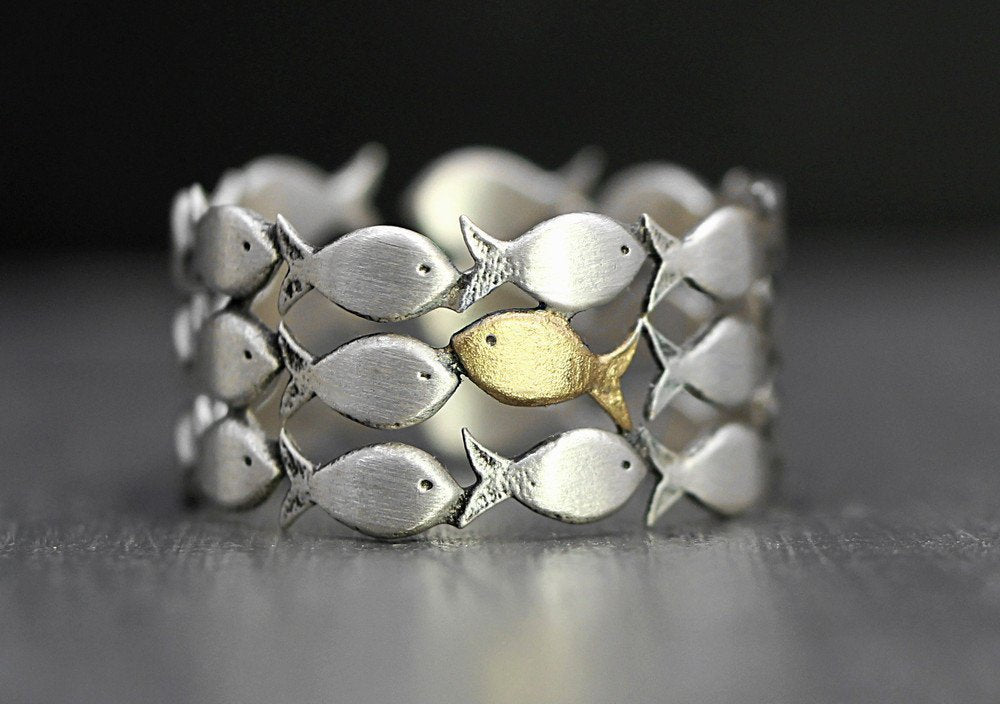 Two-Tone Fish Shaped Ring