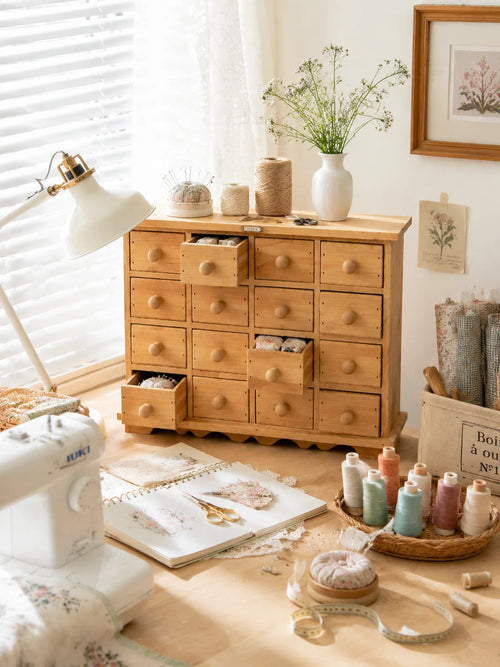 16-Drawer Mini Rustic Farmhouse Cedar Cabinet