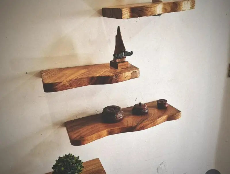 Set of 4 Live Edge Floating Shelves