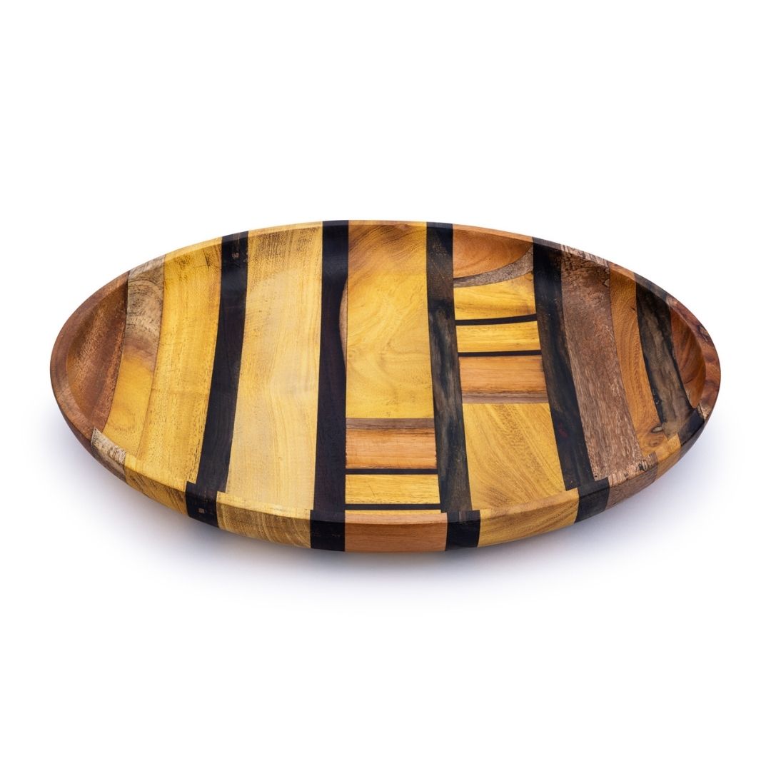 Artisan Upcycled End Grain Fruit Bowls (2 Patterns & 2 Sizes