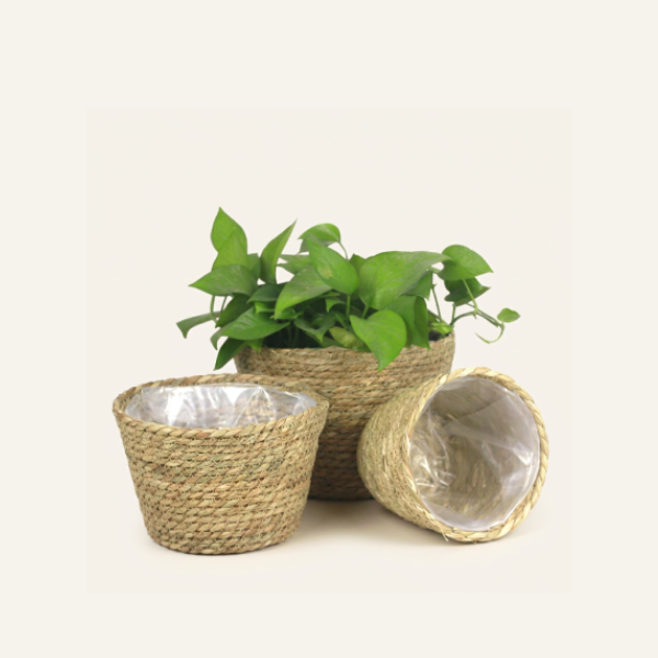 Woven Grass Planter Basket
