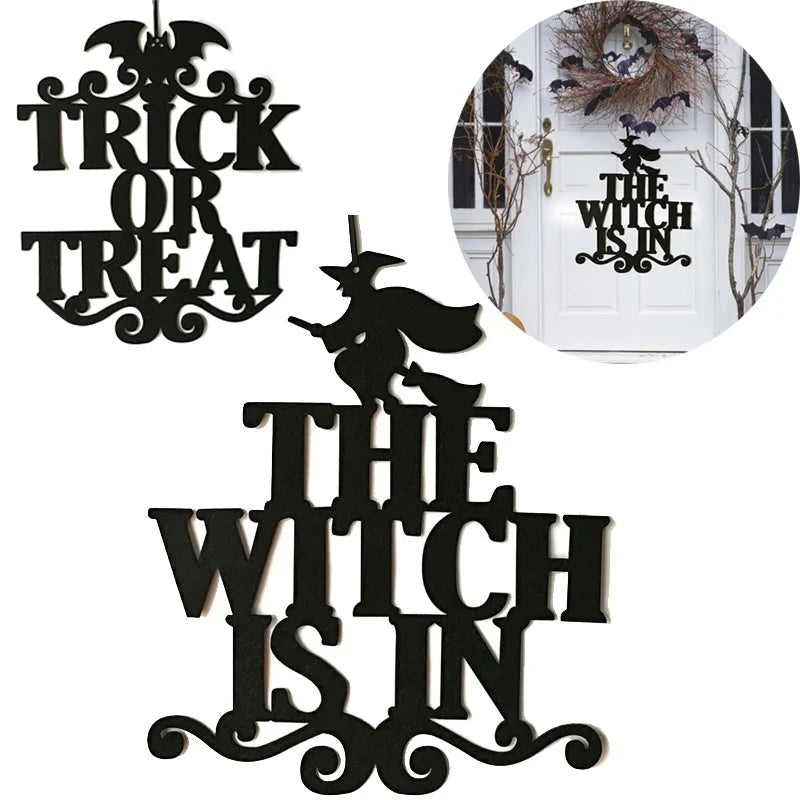 Halloween Door Decoration- "The Witch Is In" Hanging Sign