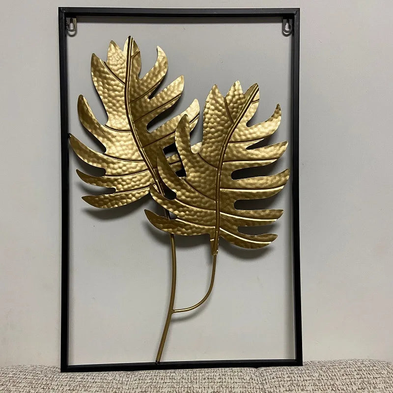 3D Botanical Iron Leaf Metal Wall Hanging