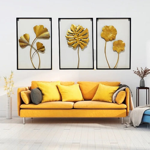 3D Botanical Iron Leaf Metal Wall Hanging