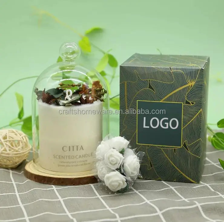 Organic Soy Wax Scented Candle with Dried Flowers