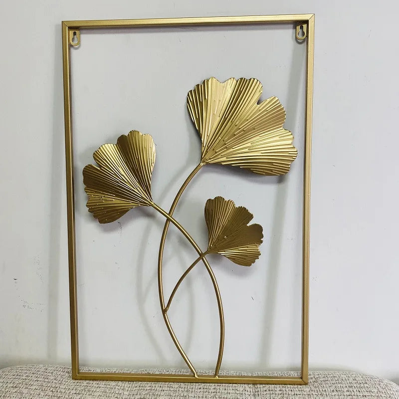 3D Botanical Iron Leaf Metal Wall Hanging