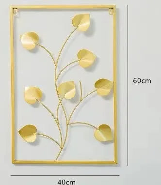 3D Botanical Iron Leaf Metal Wall Hanging
