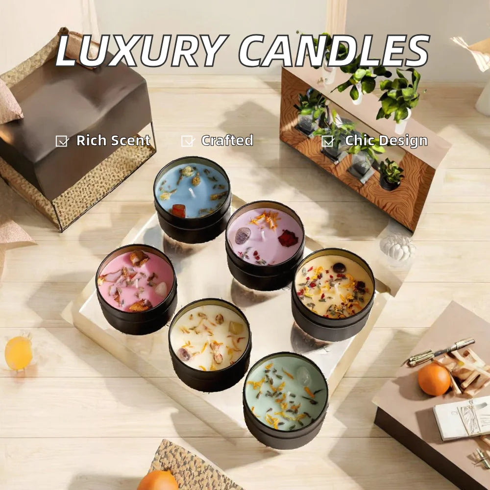 Handmade Candle in Metal Jars with Lids