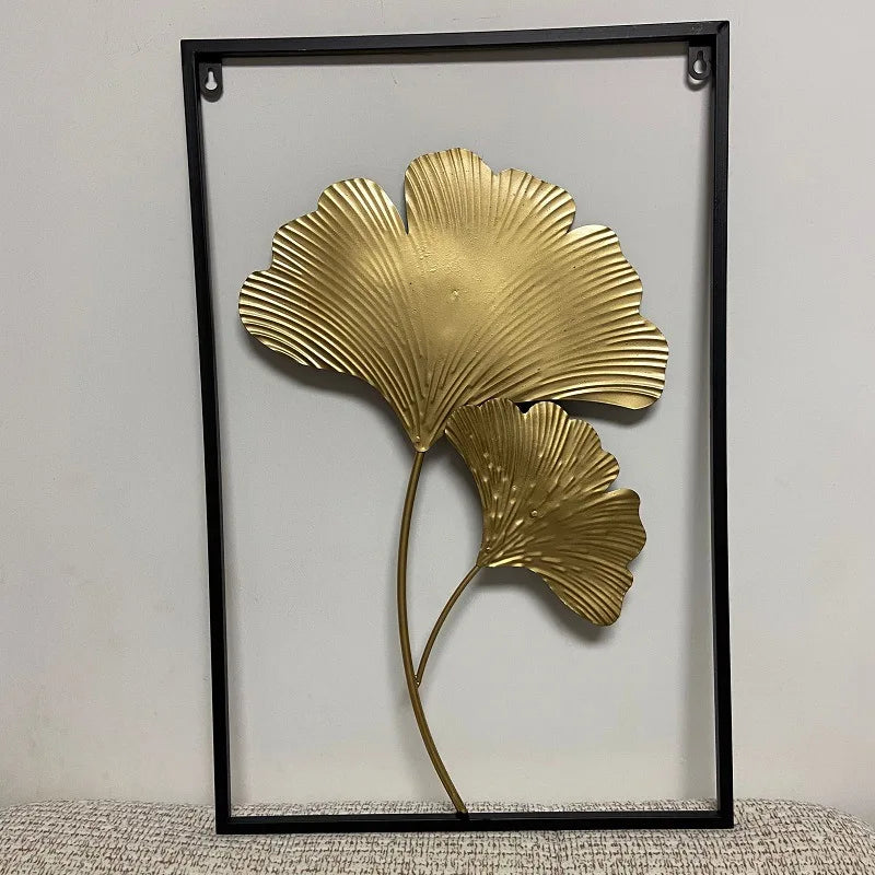 3D Botanical Iron Leaf Metal Wall Hanging
