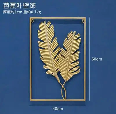 3D Botanical Iron Leaf Metal Wall Hanging