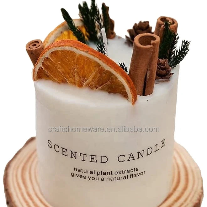 Organic Soy Wax Scented Candle with Dried Flowers