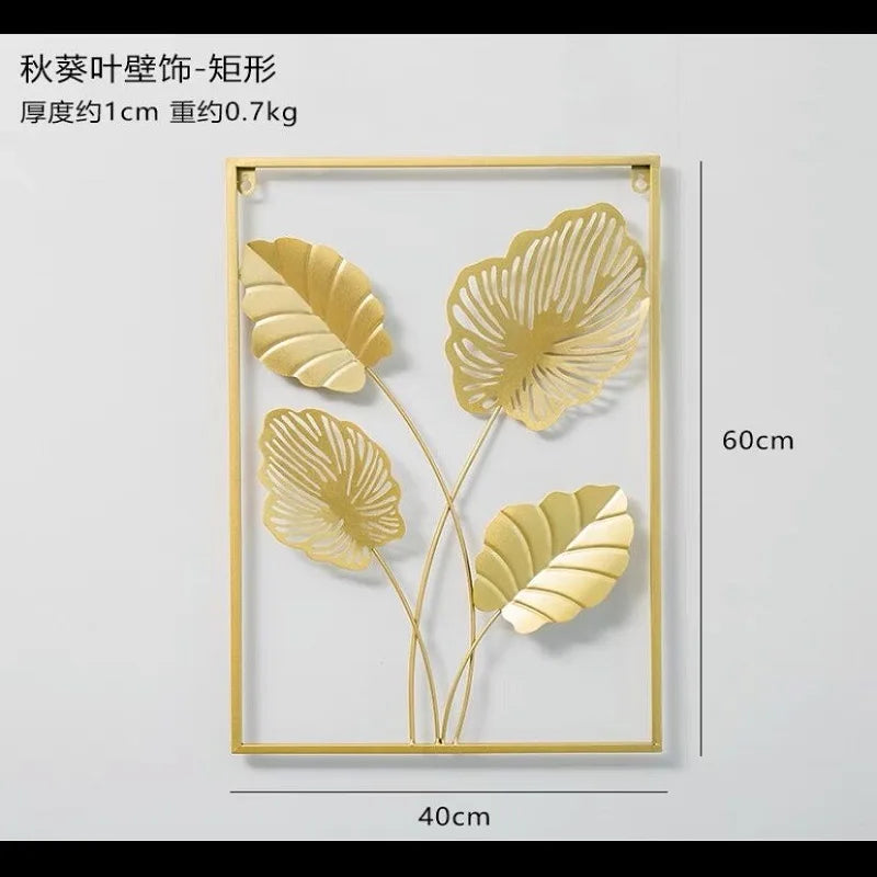 3D Botanical Iron Leaf Metal Wall Hanging