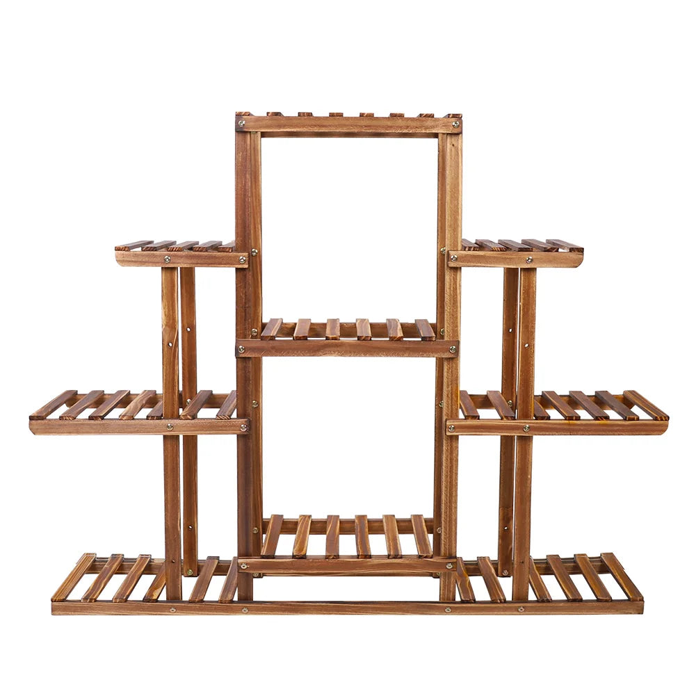 9 Tiers Heavy Duty Wooden Plant Stand